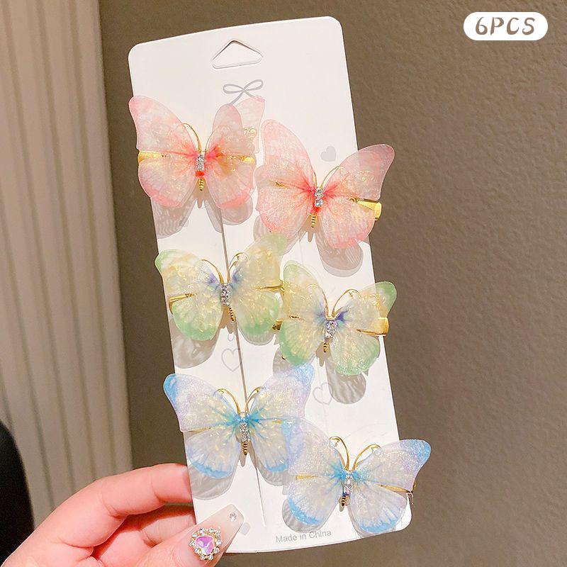 Заколки-бабочки, заколки для волос для девочек, заколки-бабочки, женское милое украшение для волос, радужный головной убор, модные аксессуары для волос