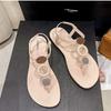 Sandals Women Summer O-Ring Decro Beach Sandals Vacation Flat Outdoor Beach Sandales Slides Shoes Women 2024 Sandalias De Mujer