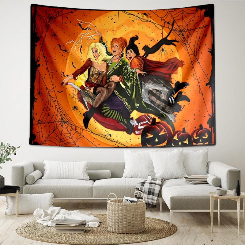 Halloween witch Tapestry Hanging for Bedroom,Livingroom, Playroom,Decor Art Room Wall Tapestry Holiday and Birthday Gifts