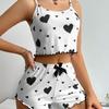 Летние европейские и американские сексуальные пижамные шорты с принтом «любовь» из хлопка для женщин