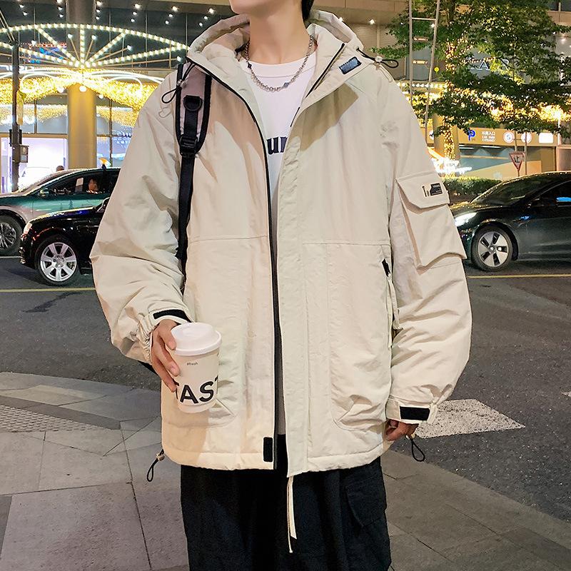 Зима Осень Мужские Свободные Парки С Капюшоном Ветровка Утепленное Пальто Мужские Утепленные Куртки