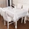 Европейская Скатерть на Кофейный Столик Водорастворимое Кружево Жаккардовая Ткань Современная Простая Белая Прямоугольная Скатерть для Обеденного Стола
