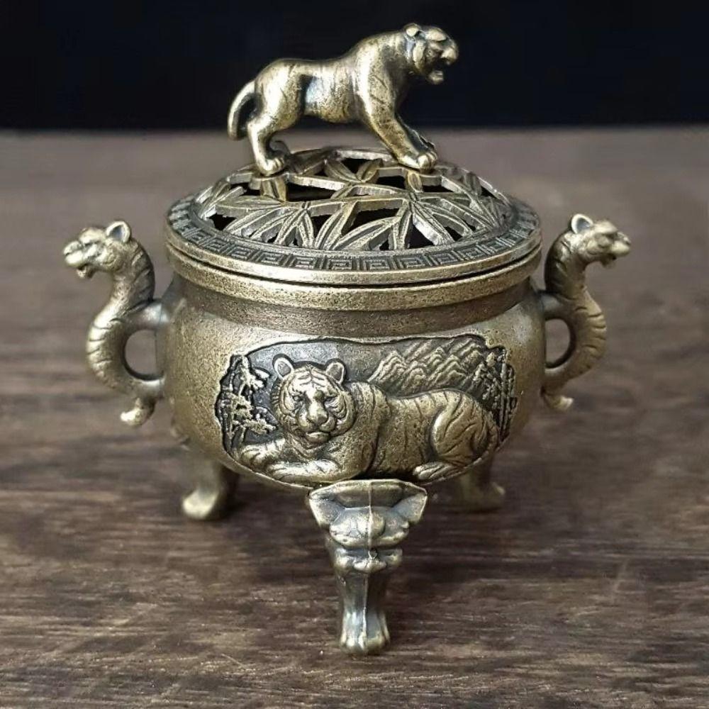 Alloy Sandalwood Incense Burner Animal Foot Plate Three Legged Stove  Tea Ceremony Home Decoration