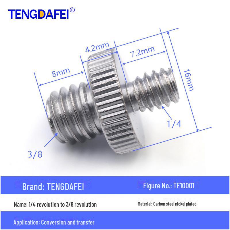 Адаптер для штатива с креплением на стойку для освещения и поворота камеры с резьбой 1/4" на 3/8" на M4/M5/M6/M8