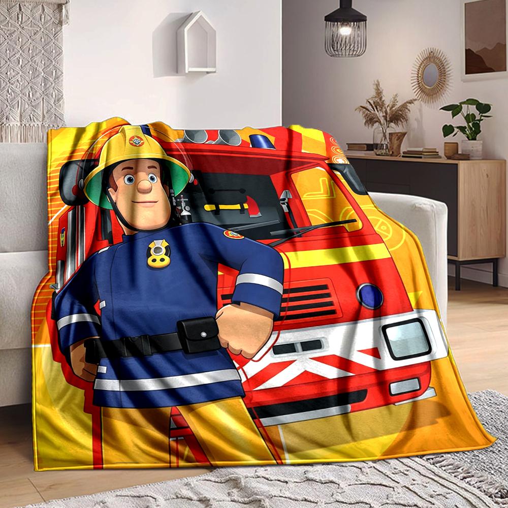 1Pc Fireman Sam'S Rescue Mission Blanket Soft And Comfortable Casual Warm Camping Travel Christmas Halloween Xmas Gift M928518
