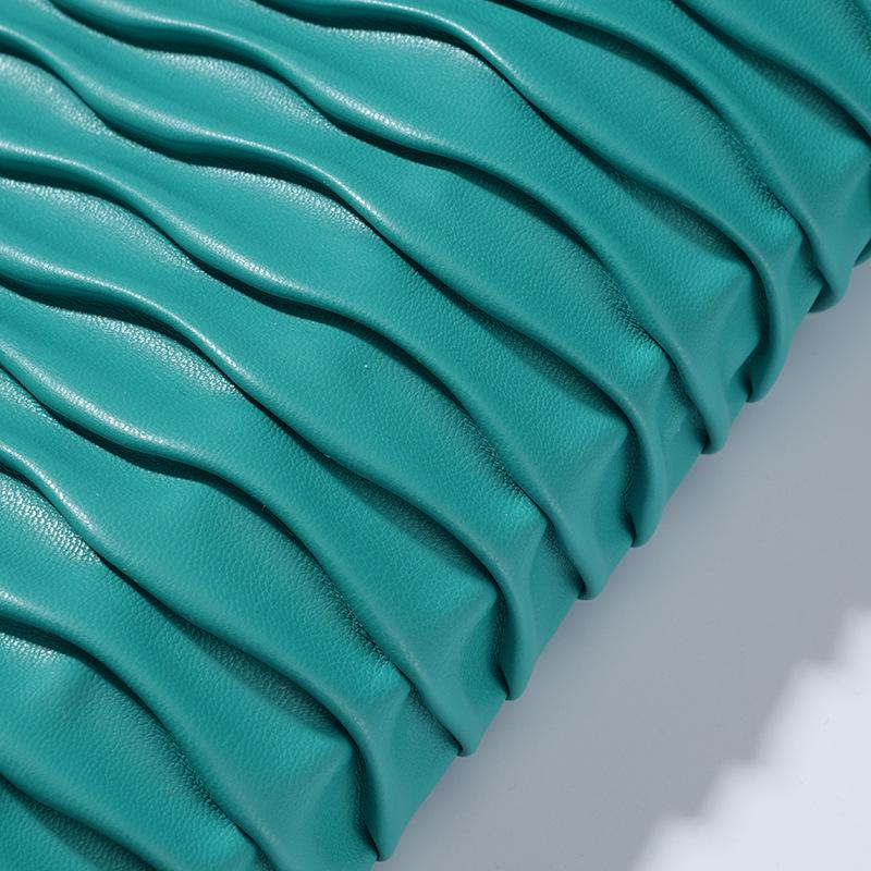 Беспроводная стеганая 3D тисненая плиссированная ПУ дышащая водонепроницаемая эластичная ткань для одежды, сумок и обуви