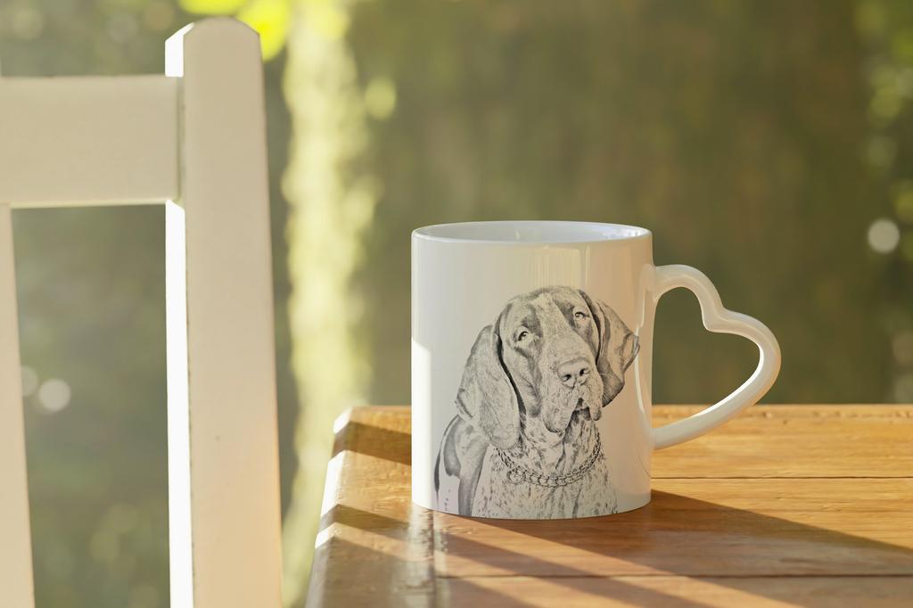 Bracco Italiano - cup with a dog, adorable cup with a heart-shaped handle, universal gift from the Art-Dog brand