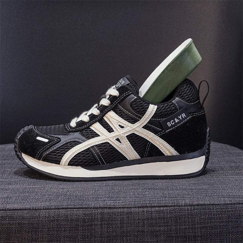 Leather German Training Shoes 2025 Autumn New Red Inner Height Increase Ugly Cute Shoes Casual Versatile Comfortable Forrest Gump Shoes Women's Shoes