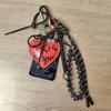 PU Leather Lovely Heart Shaped Keyring Ins Bag Charms Exquisite Car Keychain  Party