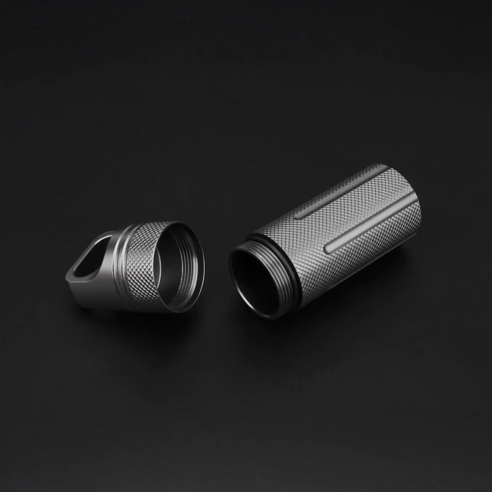 Gray Aluminum Alloy Waterproof Canister Medicine U Disk Seal Bottle EDC Outdoor Pill Bottle