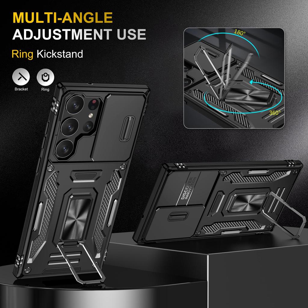 Ударопрочная сверхпрочная защита со встроенной подставкой, вращающейся на 360 градусов, для Samsung Galaxy S23 Ultra S23 Plus S23 S22 Ultra S22 A74 A54 A14 A73 A53