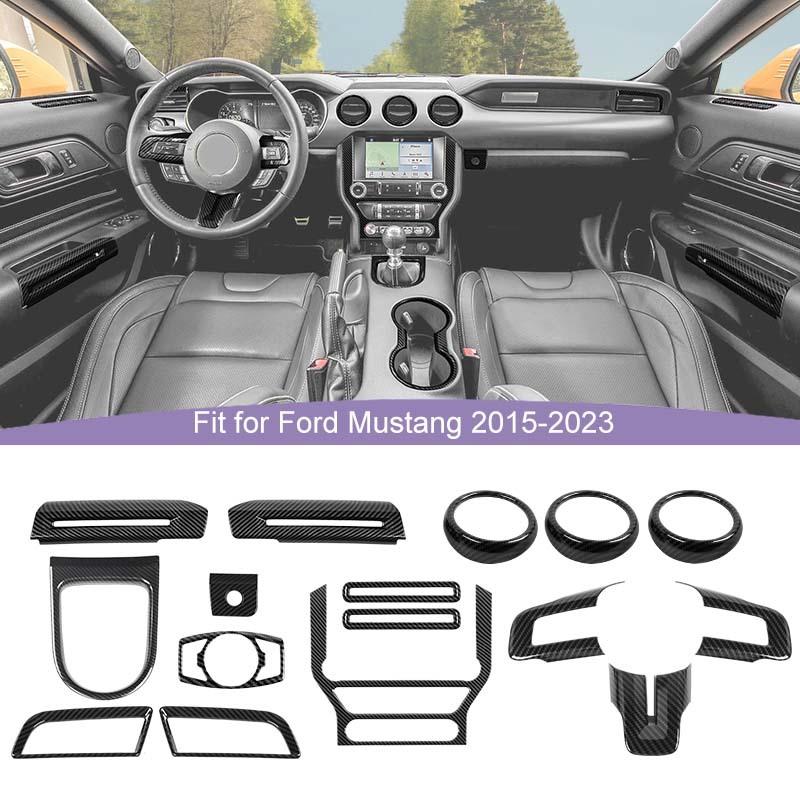 ABS Co-Pilot Center Console Decoration Steering Wheel Cover Sticker Fit For Ford Mustang 2015-2023 Interior Accessories