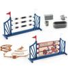 Realistic Plastic Farm Scene Decoration Set With Saddle Barn Pavilion Trough And Fence Models