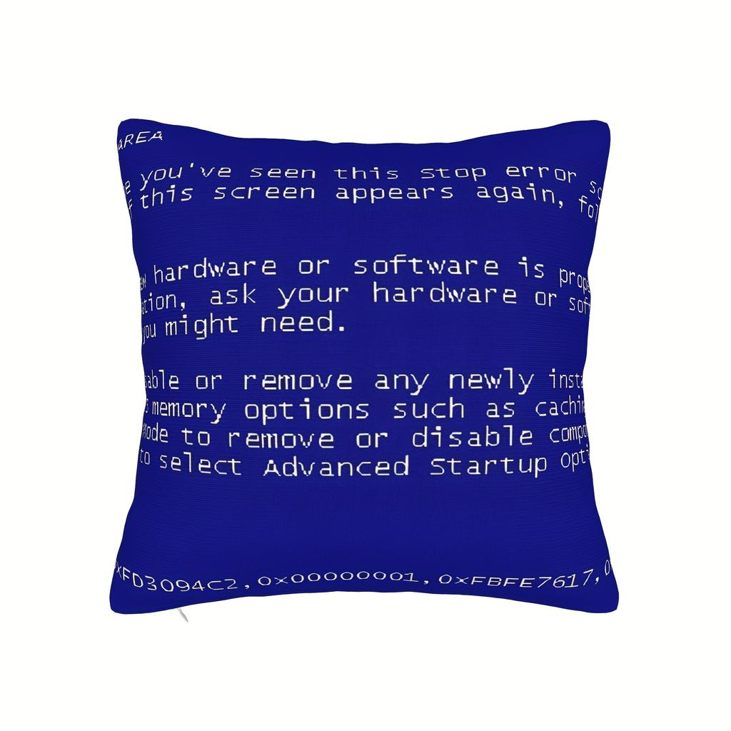 PC Windows XP Синий Экран Смерти BSOD Смешная Гиковская Наволочка для Гостиной Спальни Офиса Декор (Сердечник подушки не входит в комплект)