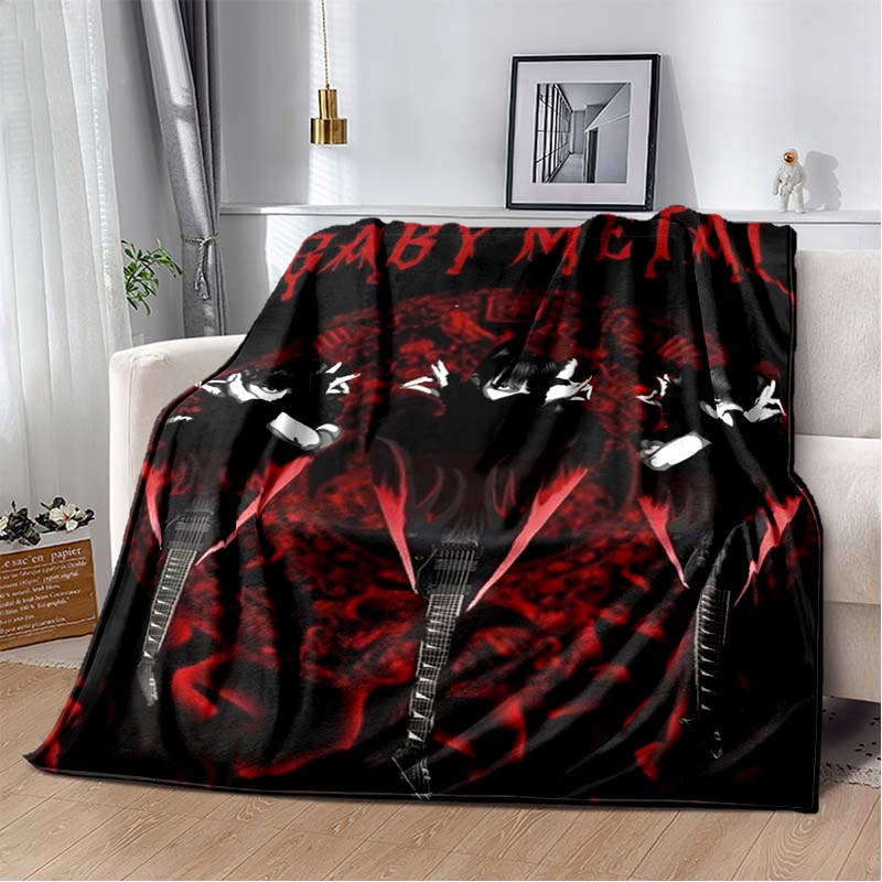 2026 New Babymetal Combination Printed Plush Soft Blanket Home Sofa Bed Warm Office Travel Picnic Flannel Blanket Bed Cover Gift