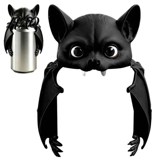 Standard Can Lids Bat Cover for Soda Cans, 3D Printed Reusable Drink Topper Toppers with Eyes & Wings, Novelty Dustproof Cap Parties Camping,