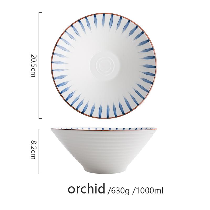 8 inch Japanese Noodle Bowl Salad Rice Fruit Soup Bowl Ramen Noodle Bowl Microwave Ceramic Dinnerware