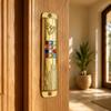 6xDecorative Mezuzah Door Plaque Semitic Script Symbol Metal Embedded Stones