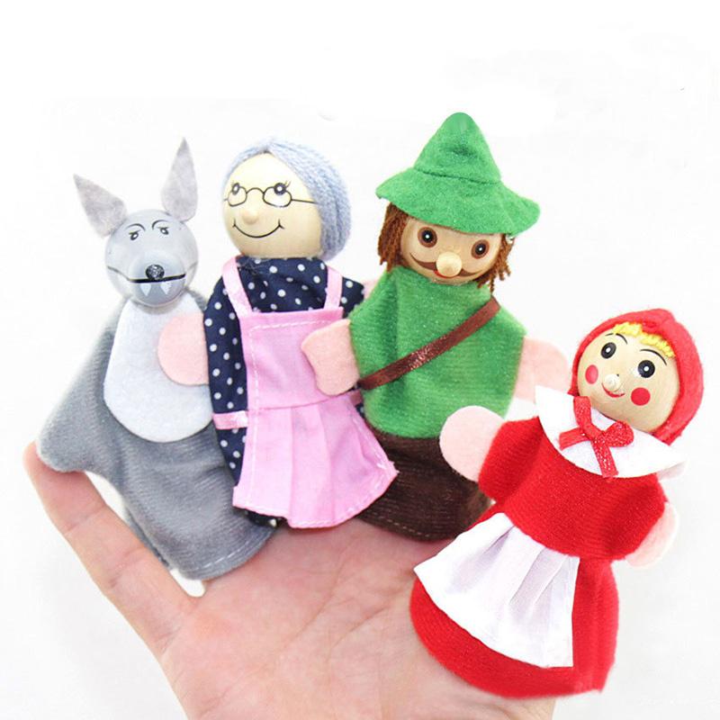 Little Red Riding Hood Big Bad Wolf Finger Puppet Toy Finger Doll Fairy Tale Educational Early Child