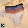 5Pcs/Set Transparent Lace Floral Underwear Seamless Triangle Underwear Sexy Close Fitting Panties For Women Comfy Panty