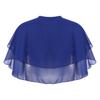 Women Elegant Pure Color Chiffon Shawl Cape Ruffle 2-Layer Chiffon Wraps Bolero Dress Accessory for Party Wedding