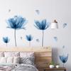 Самоклеящаяся наклейка на стену с голубыми цветами для фона дивана в гостиной, декора спальни, украшения дома, настенное искусство «отклей и приклей»
