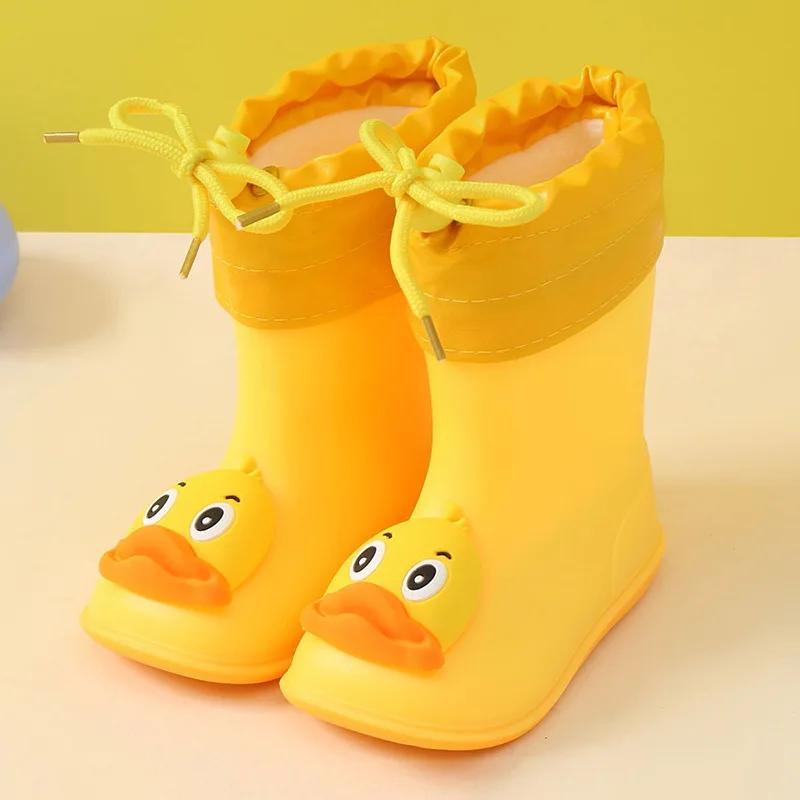 Новые резиновые сапоги для девочек, классическая водонепроницаемая детская обувь, детские резиновые сапоги из ПВХ, детские водонепроницаемые сапоги для мальчиков, детские