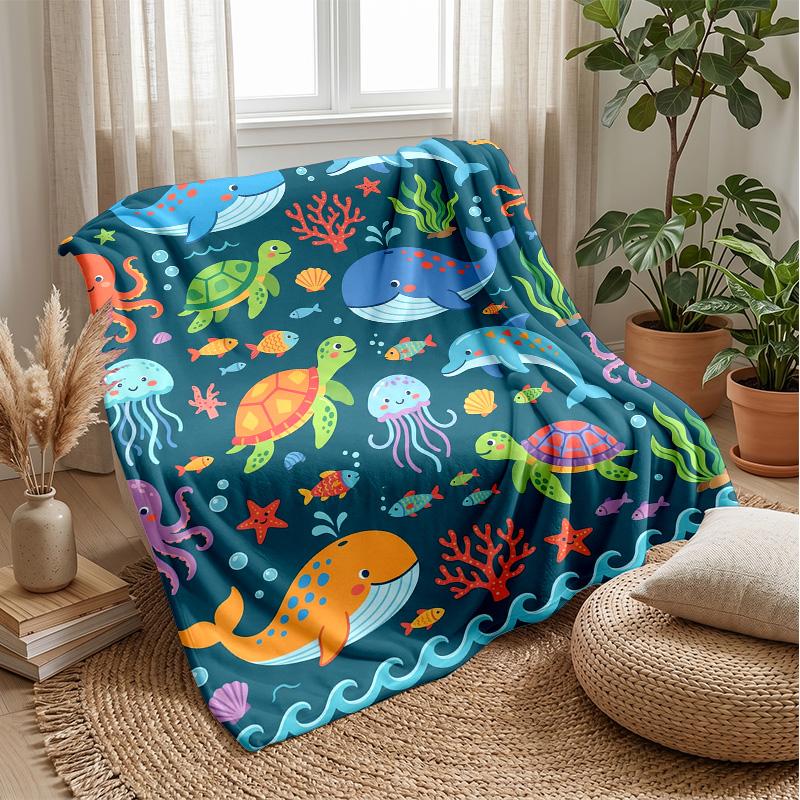 Night Animals Resting Theme blanket Lightweight Warm Flannel Blanket Decorative Throw Blanket for Home Decoration