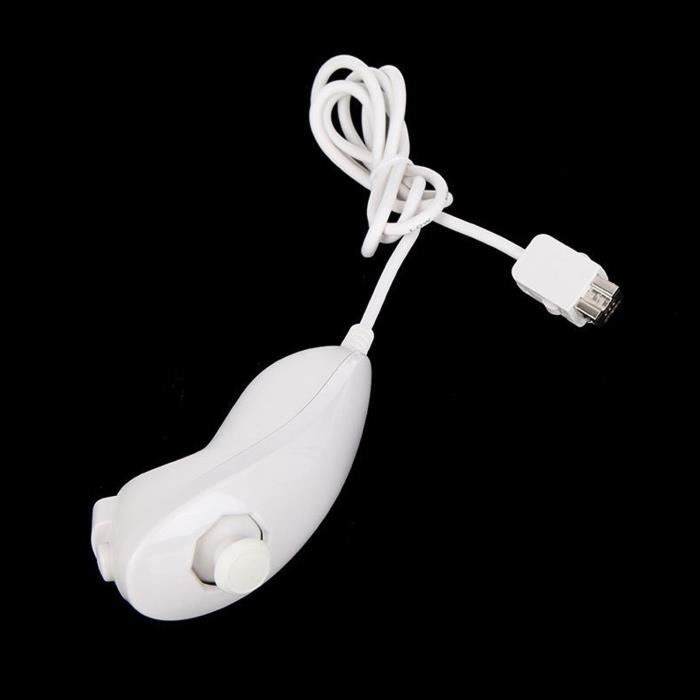 Manette de jeu - Nintendo - Wii Remote + Nunchuk - Motion Plus intégré - Sans fil - Housse protection blanche