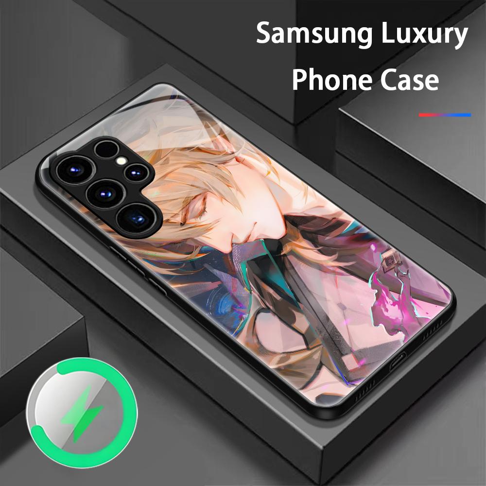 genshin impact Varka Phone Case For Samsung S26 S25 S24 S23 S22 S21 Plus Ultra Note20 Glass Magnetic Case