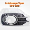 Front Bumper Fog Lamp Light Bezel Grille Cover Cap With Chrome Fit For VW Tiguan 2012 2013 2014 2015 2016 2017 2018, Replace for 5N0853666H (Right