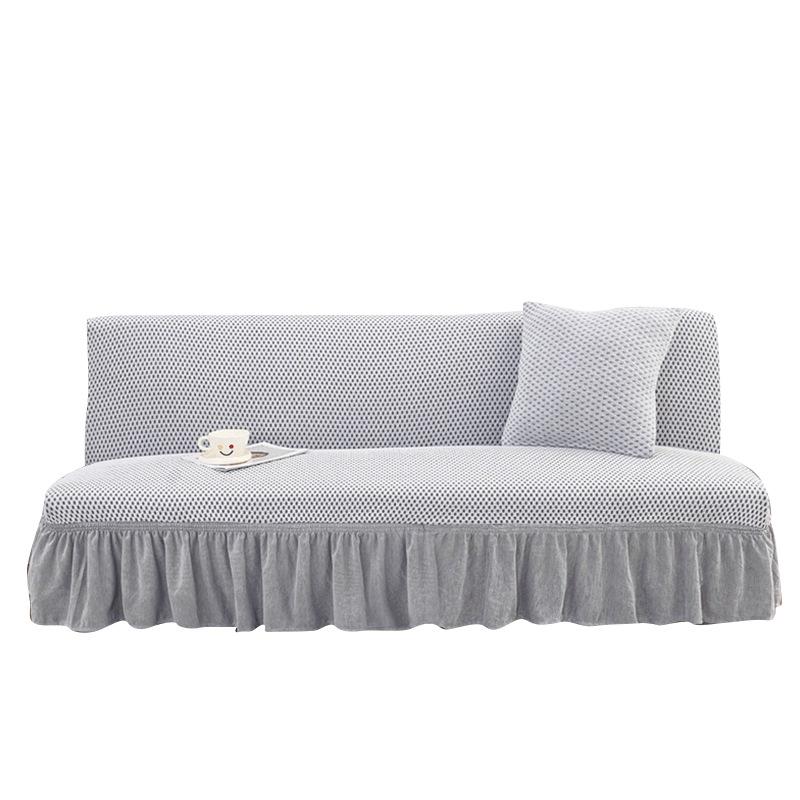 Чехол для дивана-кровати из турецкого утолщенного эластичного материала - противоскользящий, устойчивый к царапинам, всесезонный, небольшой квадрат, однотонный