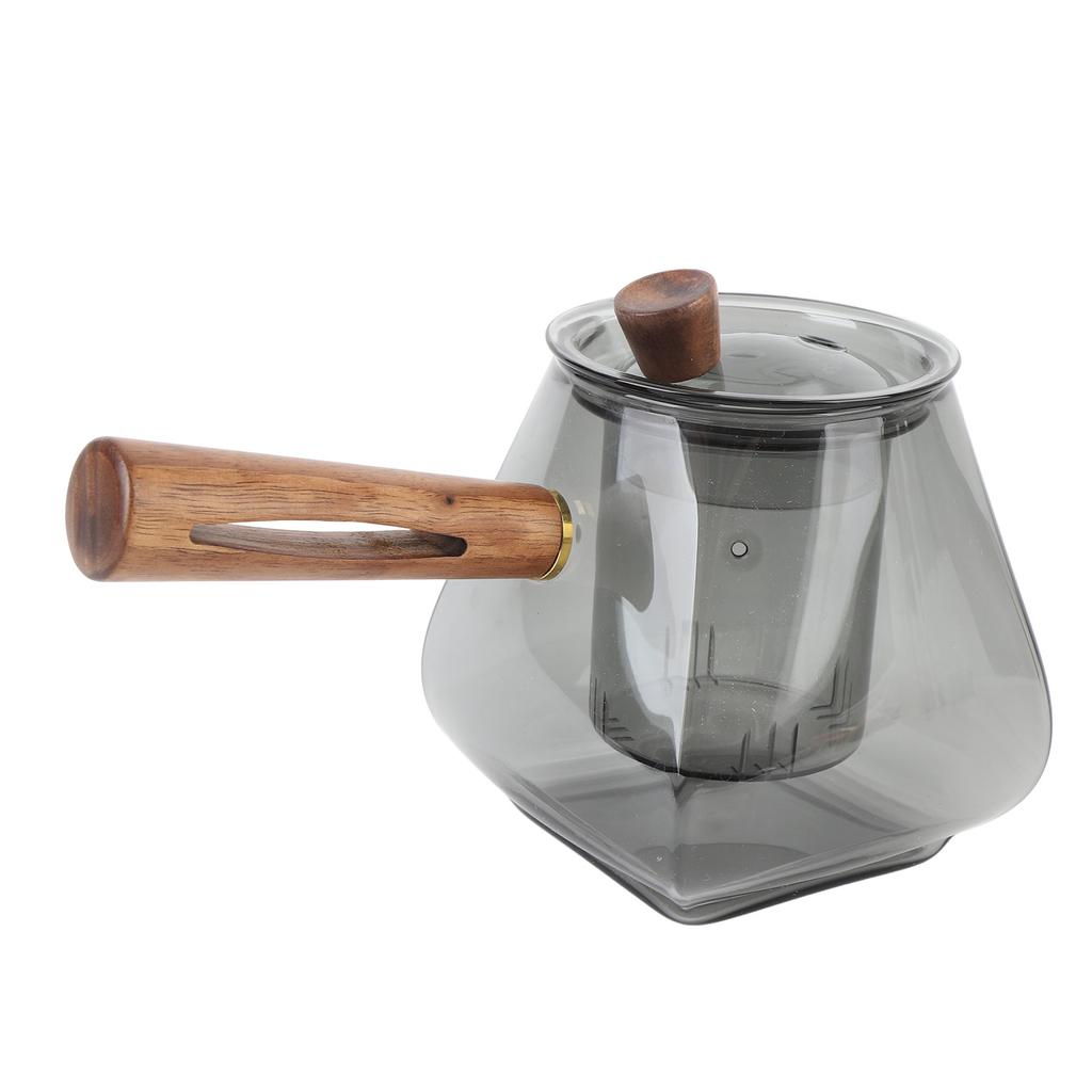 Чайник для разделения воды 500 мл Стеклянный чайник для заваривания чая с деревянной боковой ручкой Съемный инфузор для электрической керамической плиты