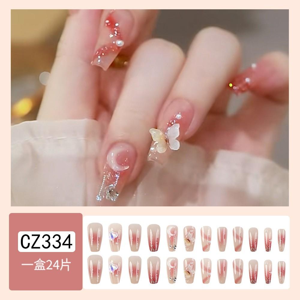 24 шт. Длинные накладные ногти Накладные ногти Блестящие маникюрные патчи для ногтей 10 мл