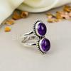 Кольцо овальной формы из стерлингового серебра 925 пробы с фиолетовым аметистом и драгоценным камнем для женщин
