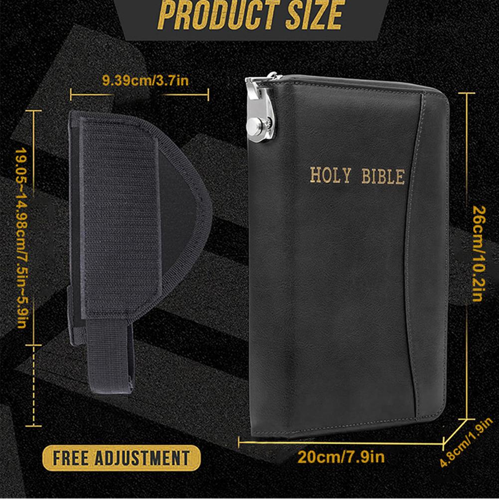 Lockable Soft Pistols Case Holy Bible Leather Gun Bags Tactical Pistol Holster for Glocks&Small Handguns Storage