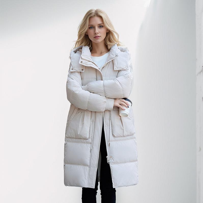 GMXIA Women's Vintage Casual Solid Color Print Autumn Winter Long Sleeve Hooded Jackets & Coats