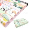 50x70cm Premium Flamingo Flower Wrapping Paper – Matte Oil Painting Finish for Bouquet Decor & Gift Packaging