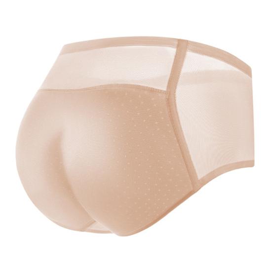 Женские трусы из тонкой сетки в стиле пэчворк, бесшовные, со средней талией, с приподнятыми ягодицами, эргономичный дизайн, поддельные ягодицы, с подкладкой, губка для увеличения ягодиц