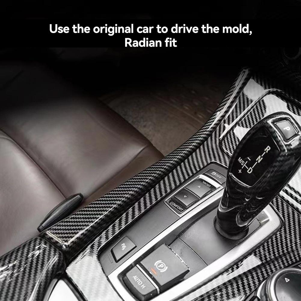 Car Interior Gear Shift Side Strip Trim Styling Accessories Carbon Fiber Pattern For BMW 5 Series F10 F11 525L I520L 2011 - 2017 LHD