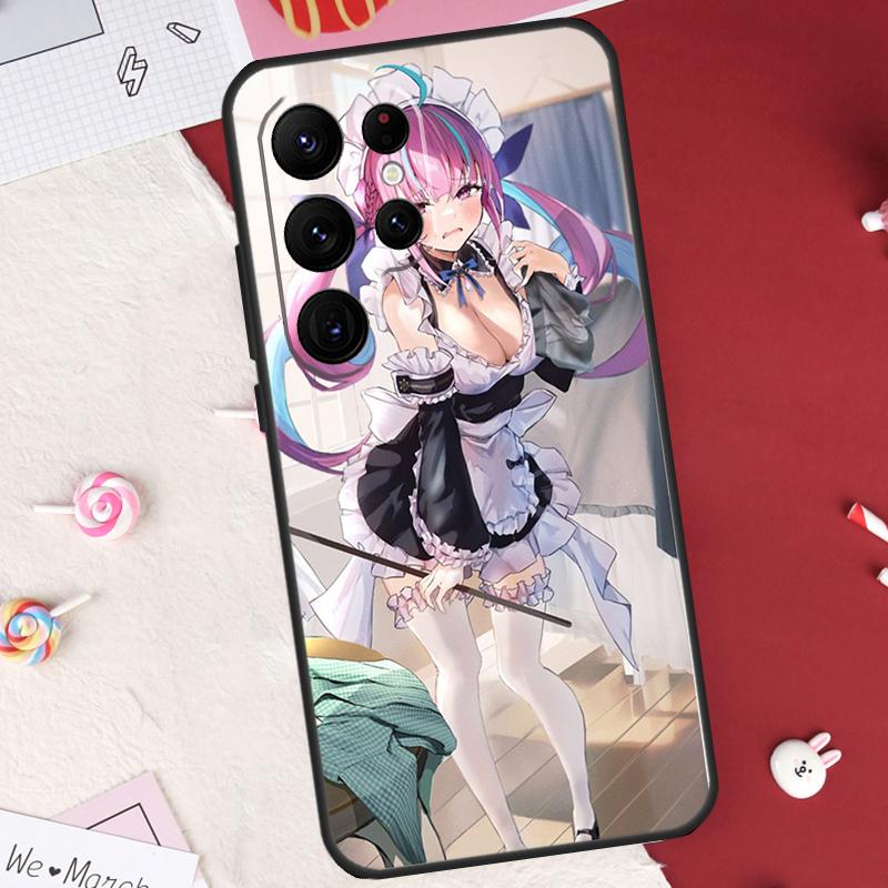 Чехол Hololive Minato Aqua для Samsung Galaxy S26 Ultra S23 S22 S21 S20 S24 S25 Ultra S10 Plus S25 FE Защитный корпус