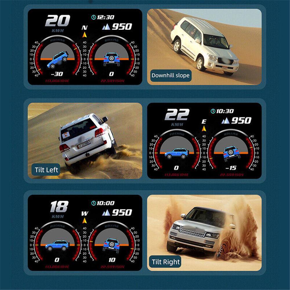 3 в 1 Автомобильный OBD GPS HUD Цифровой проекционный дисплей Спидометр Скорость Температура Сигнализация Датчик