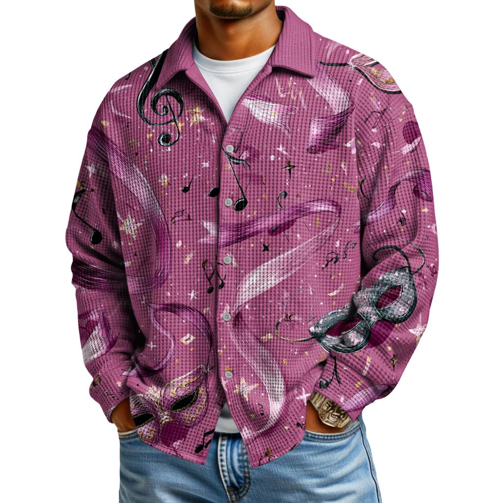 Мужская повседневная рубашка с длинным рукавом на пуговицах