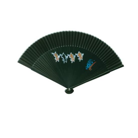 Onishi Kensei Sales Short Silk Pentex Jumping Men's Fan, 22cm, Rabbit, Black, 'Ripple' S23-MTSP08