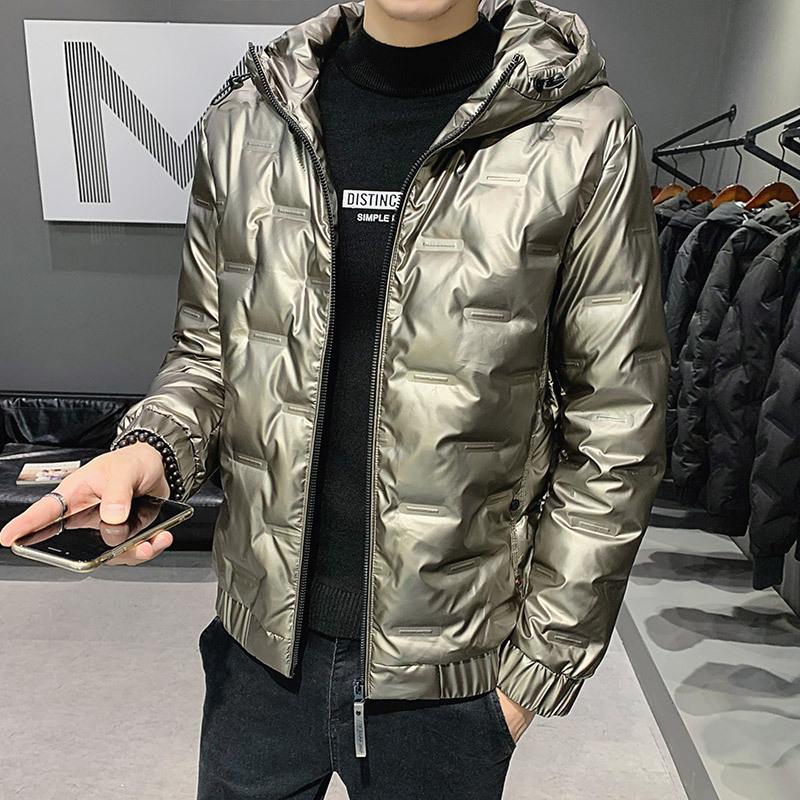 Мужская короткая куртка-пуховик, новая утолщенная модная зимняя теплая красивая куртка-пуховик с капюшоном белого цвета