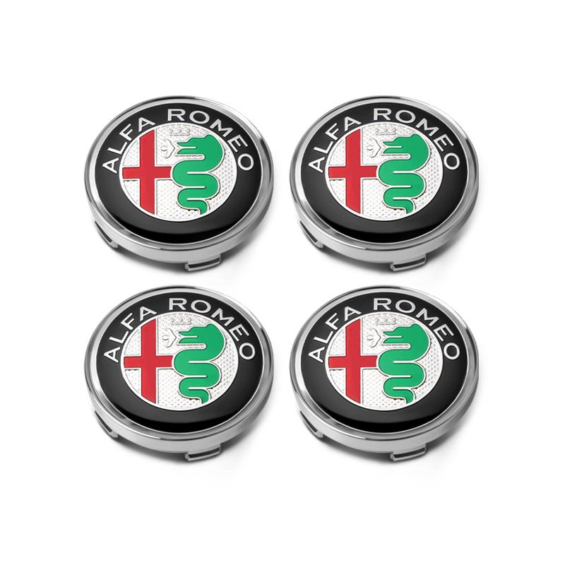 PRTZU1 60mm Car Wheel Hub Caps Auto Emblem Tire Center Cover Badge Decor For Alfa Romeo Sportiva 147 156 166 159 Giulietta Giulia GT