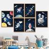 Space Astronaut Planet Rocket Moon Nursery Wall Art Canvas Painting Nordic Posters And Print Wall Pictures Baby Kids Room Decor