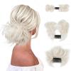 Synthetic Messy Bun Hair Piece Side Comb Clip In Hair Bun Tousled Updo Short Hairpiece For Women Natural Wavy Easy Wear