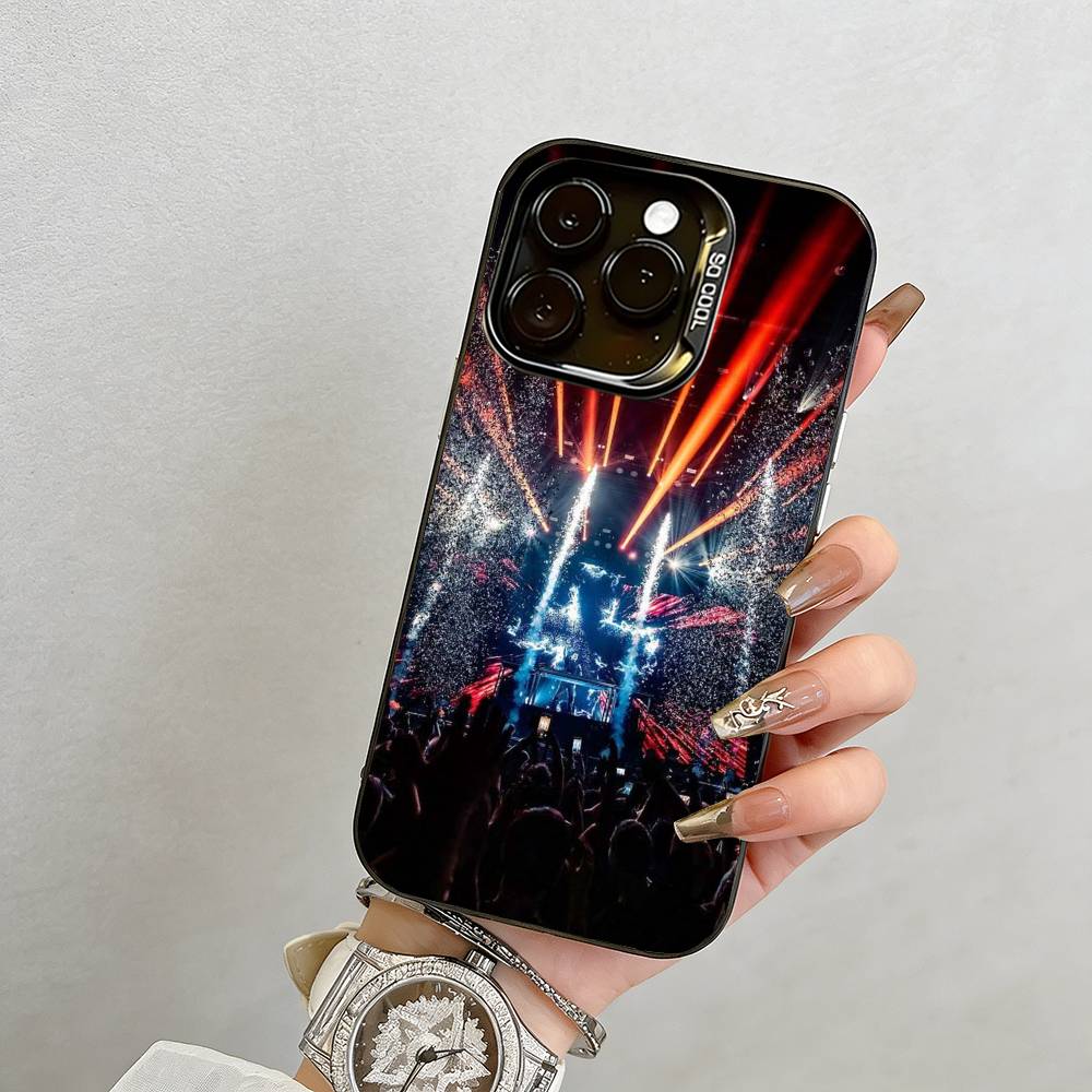 Music Festival Phone Case For iPhone 17,16,15,14,13,12,11 Plus,Pro Max,XS,Colorful Silver Black Cover