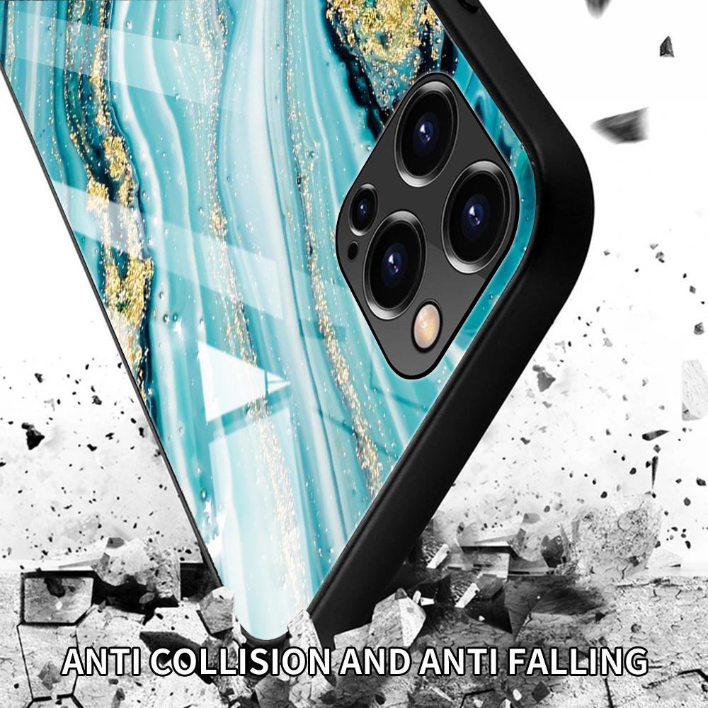 Чехол из закаленного стекла для Iphone 12 11 Pro Max 14 13 12 Mini Fundas X Xr Xs Max 8 7 6s Plus, чехол Fundas Colorfull Marble